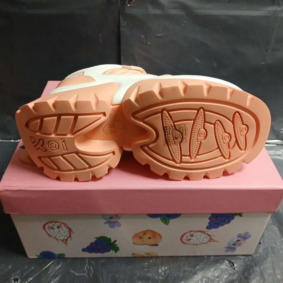 BOXED PAIR OF KOI PEACH ICED TEA TRAINERS - UK SIZE 3