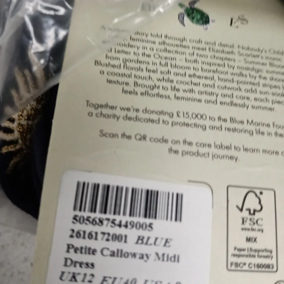 NOBODY'S CHILD X ELIZABETH SCARLETT PETITE CALLOWAY MIDI DRESS – UK12 (EU40; US8)