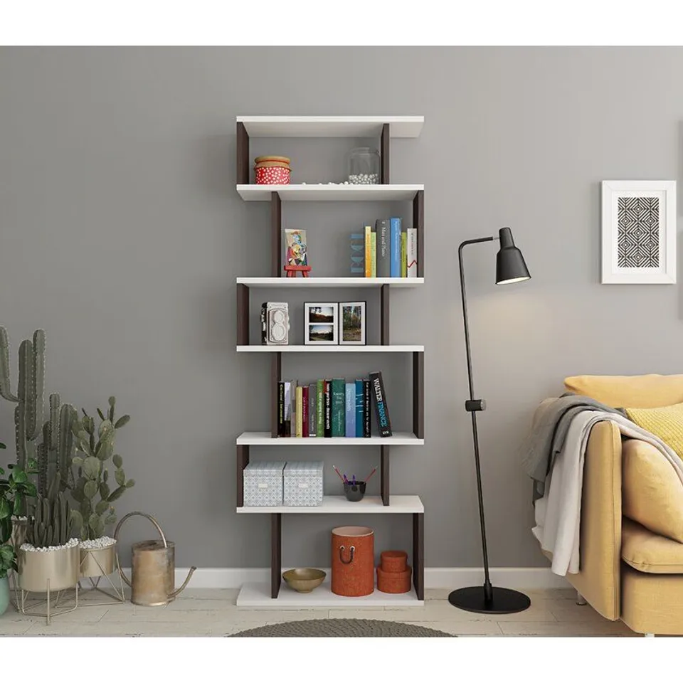 BITTNER BOOKCASE - WHITE/DARK
