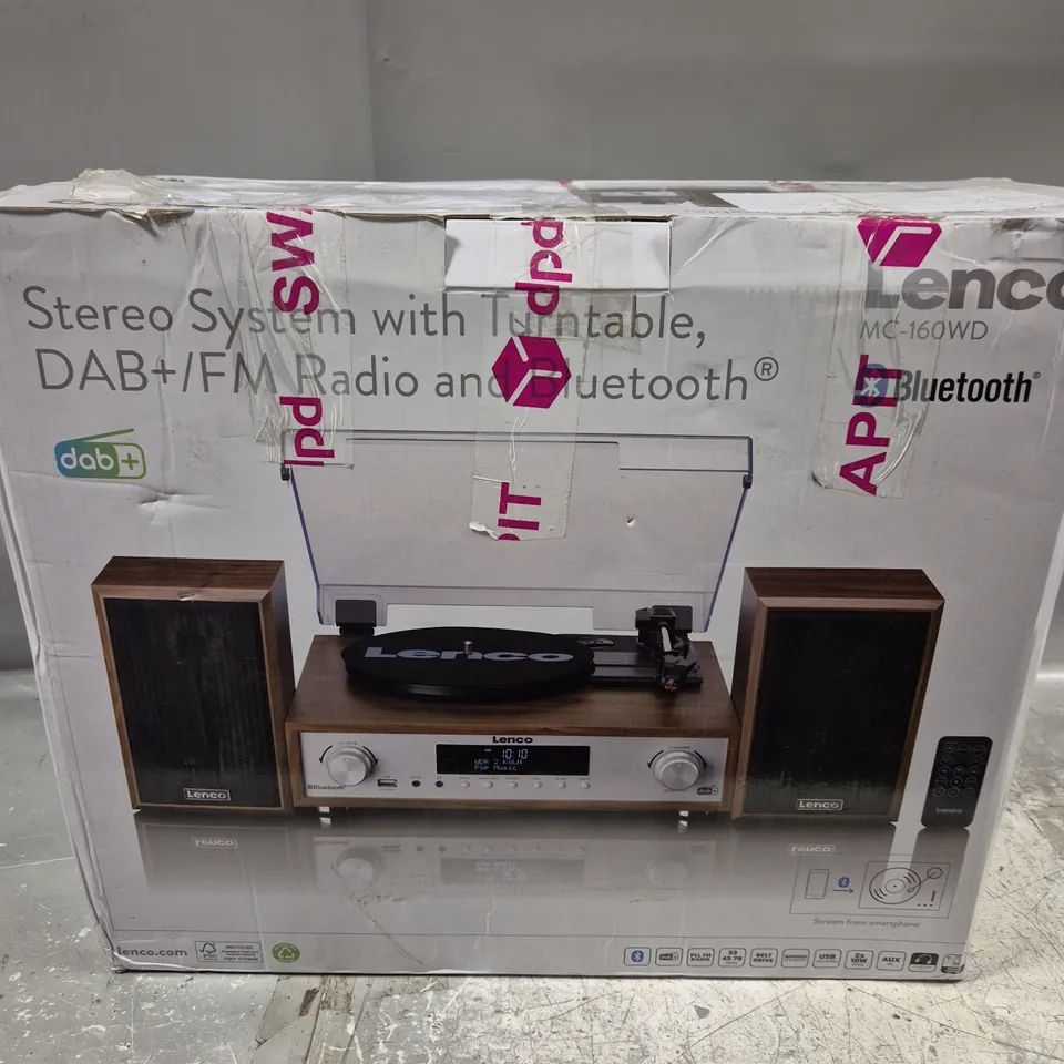 BOXED LENCO MC-160WD STEREO SYSTEM TURNTABLE 