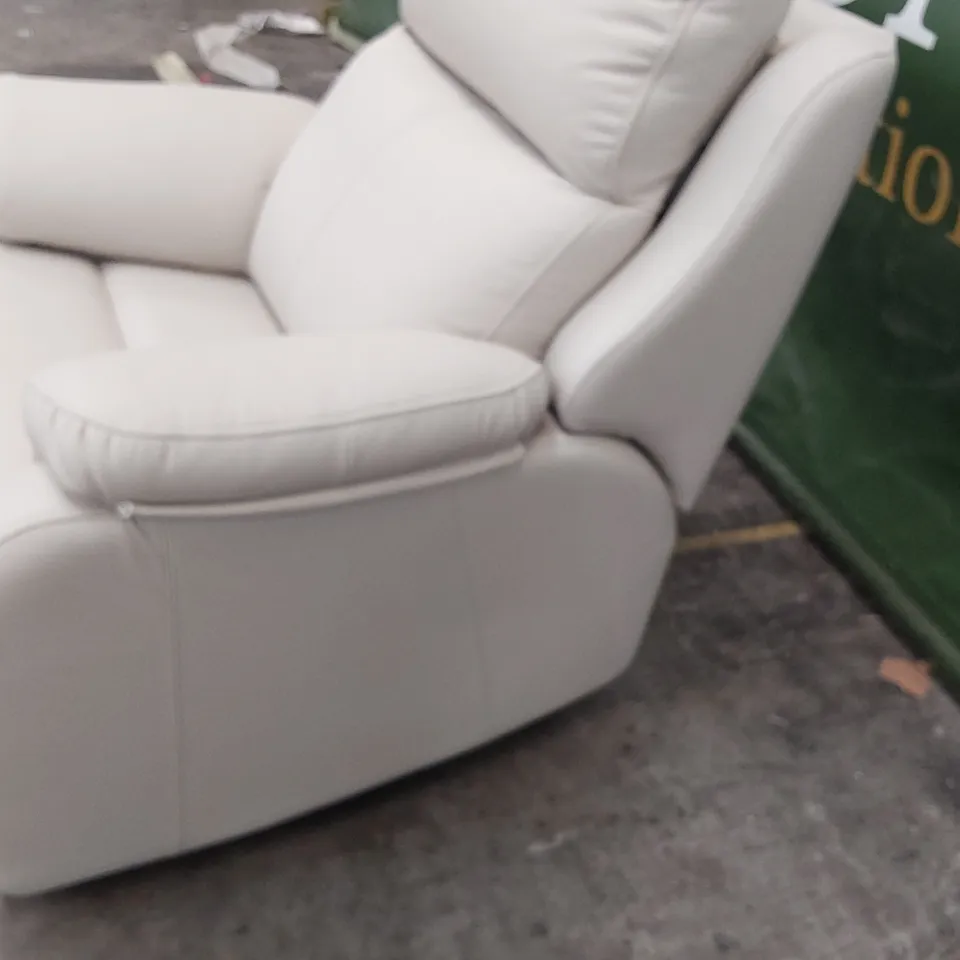 QUALITY BRITISH DESIGNER G PLAN KINGSBURY EASY CHAIR CAMBRIDGE CHALK LEATHER 