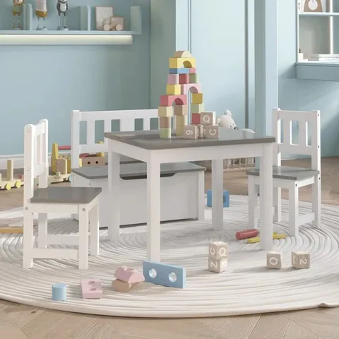 BOXED SETTLE KIDS RECTANGULAR PLAY / ACTIVITY TABLE AND CHAIR SET (1 BOX)