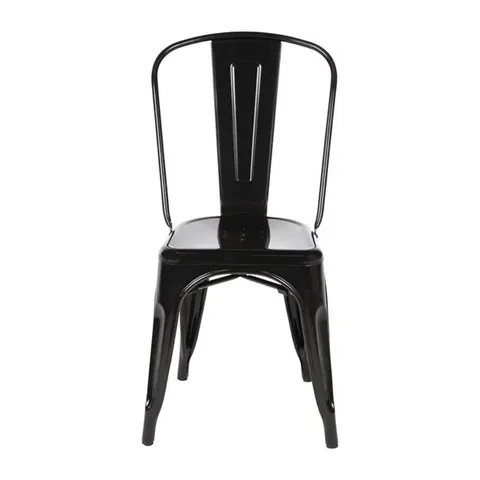 BOXED BOLERO BISTRO STEEL SIDE CHAIRS BLACK (4 PACK)