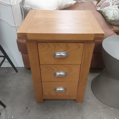 HAGBERG 3 DRAWER BEDSIDE TABLE