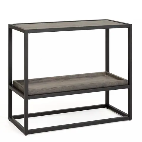 BOXED HARLEM END TABLE - BLACK OAK - COLLECTION ONLY 