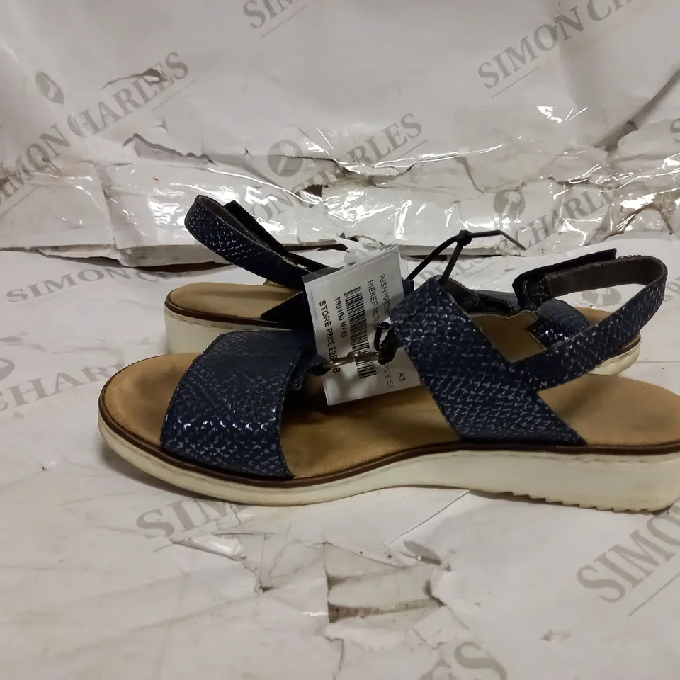 RIEKER MULTI STRAP SANDALS, BLUE - SIZE UK 5