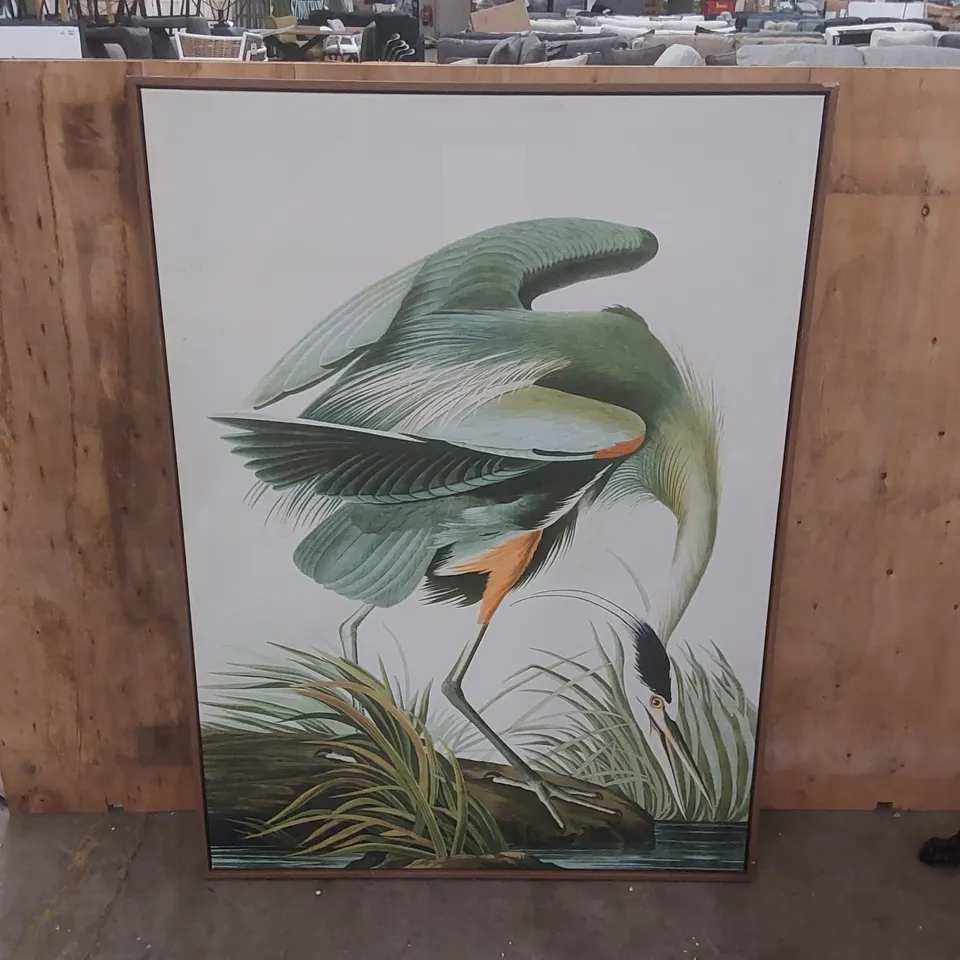 FRAMED CRANE PRINT ARTWORK