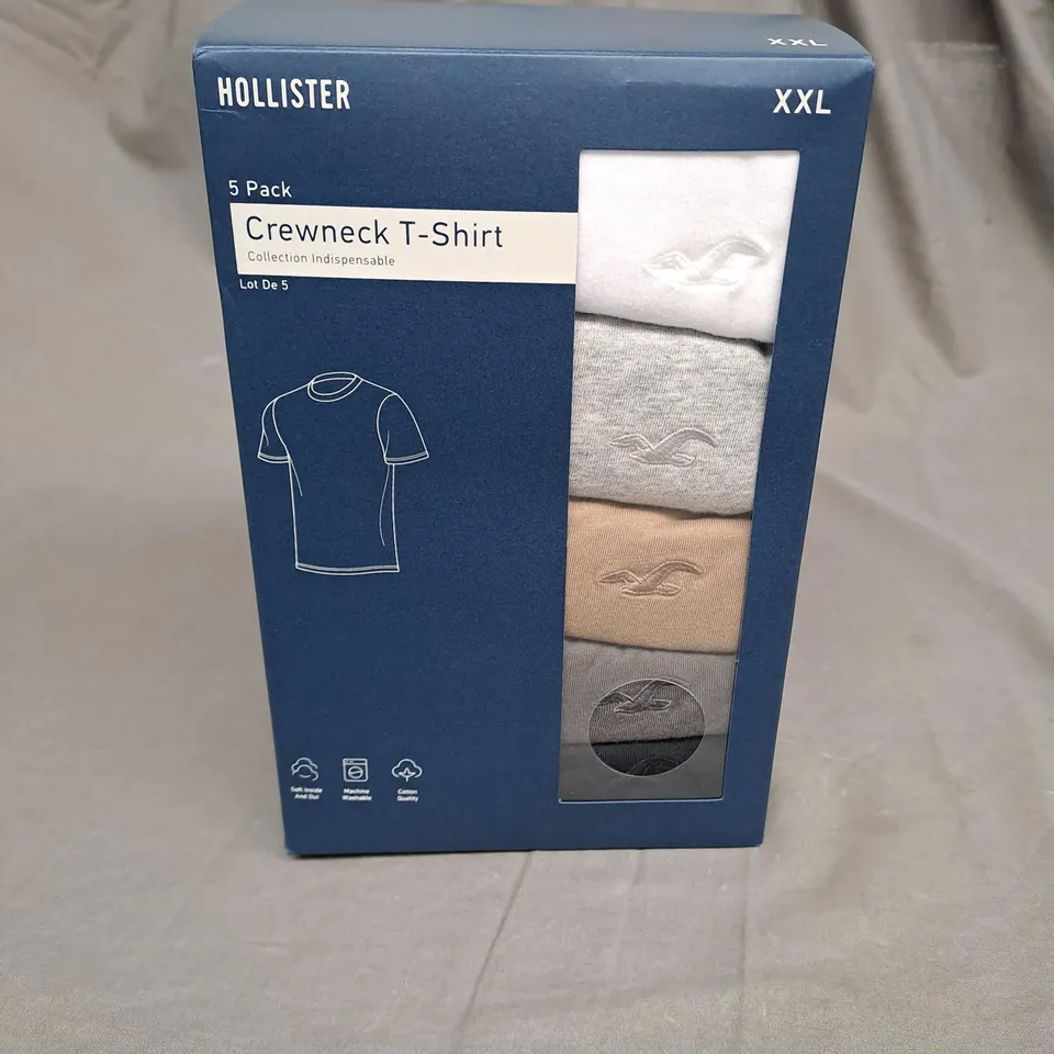 BOXED HOLLISTER CREWNECK T-SHIRT IN VARIOUS COLOURS - XXL