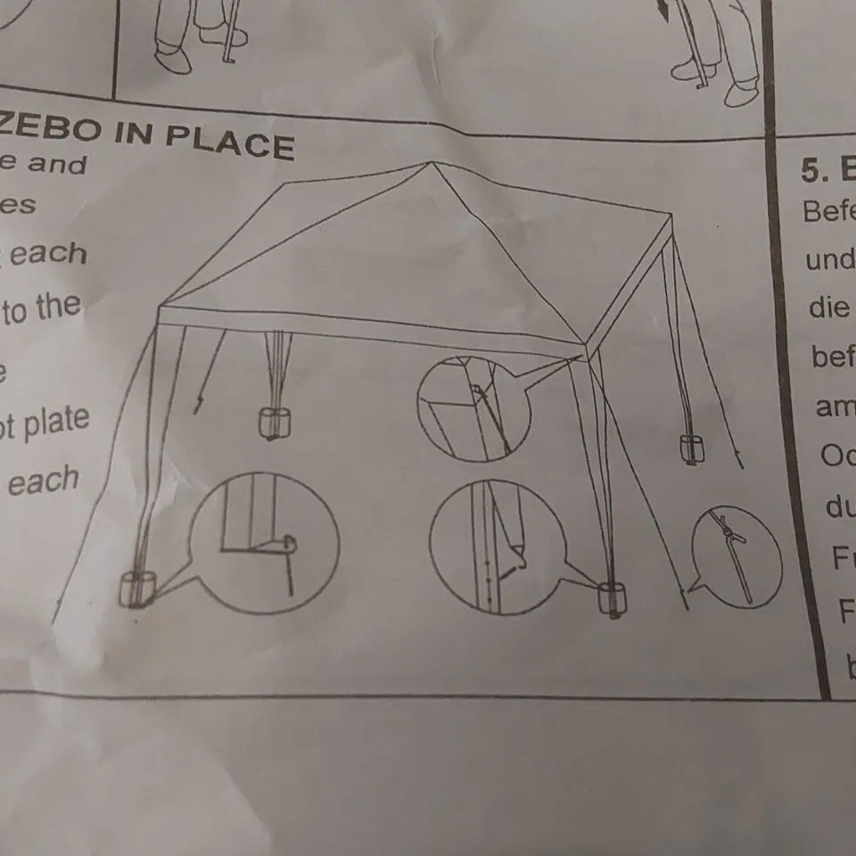 BOXED YUEBO GAZEBO 3X3 FOLDING WATERPROOF GAZEBO - COLOURS MAY VARY