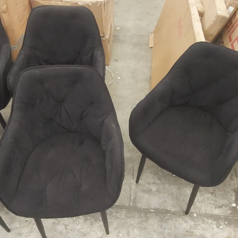 SET OF 6x DESIGNER VELVET UPHOLSTERED DINING CHAIRS