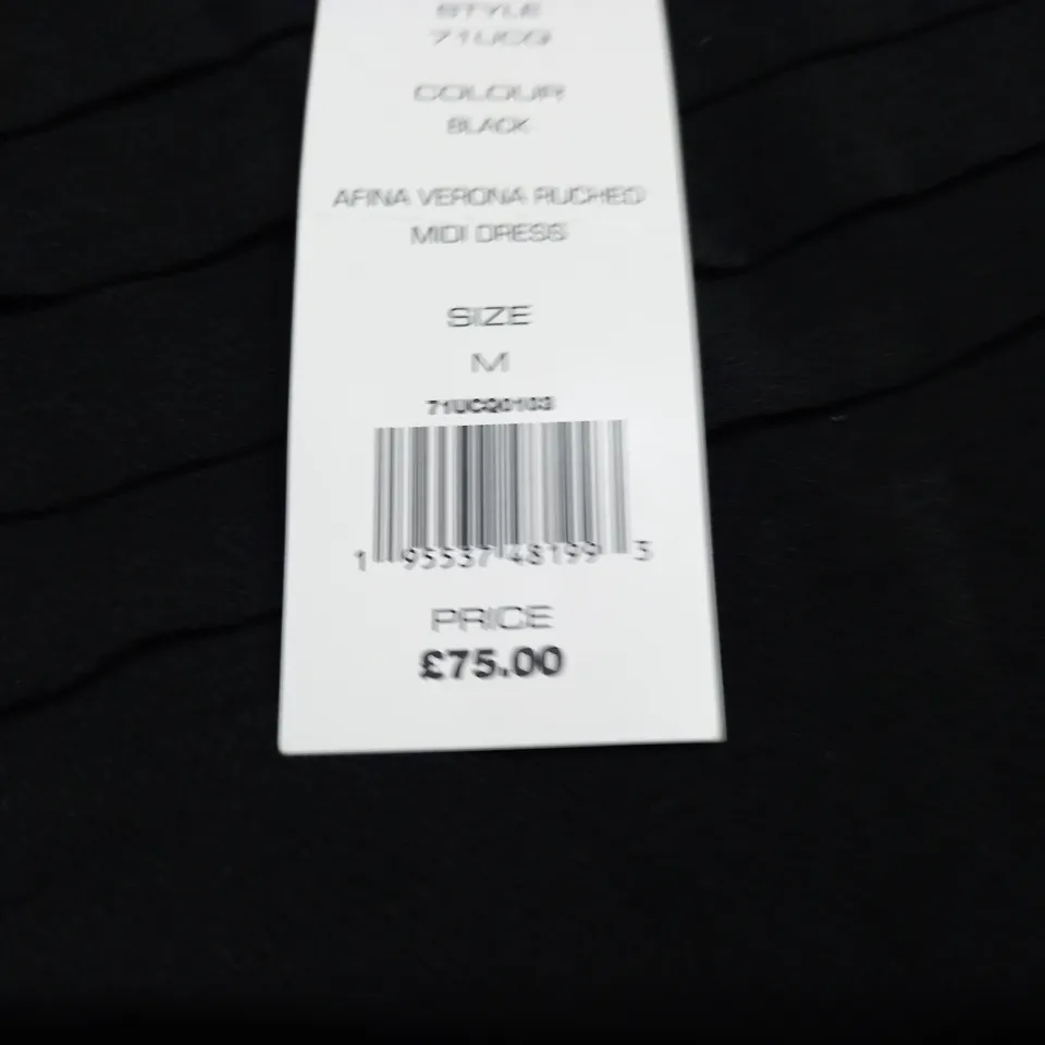 FRENCH CONNECTION AFINA VERONA RUCHED MIDI DRESS - M