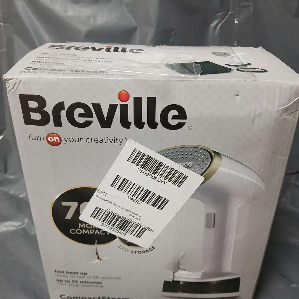 BOXED BREVILLE COMPACTSTEAM HANDHELD TRAVEL GARMENT STEAMER