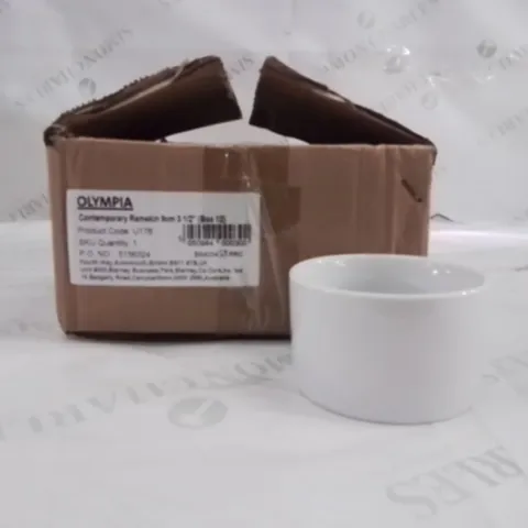 BOXED OLYMPIA CONTEMPORARY RAMEKIN POTS APPROXIMATELY 12