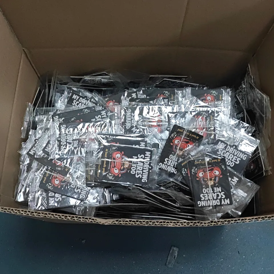 LARGE QUANTITY OF ASSORTED MY DRIVING SCARES ME TOO AIR FRESHNERS