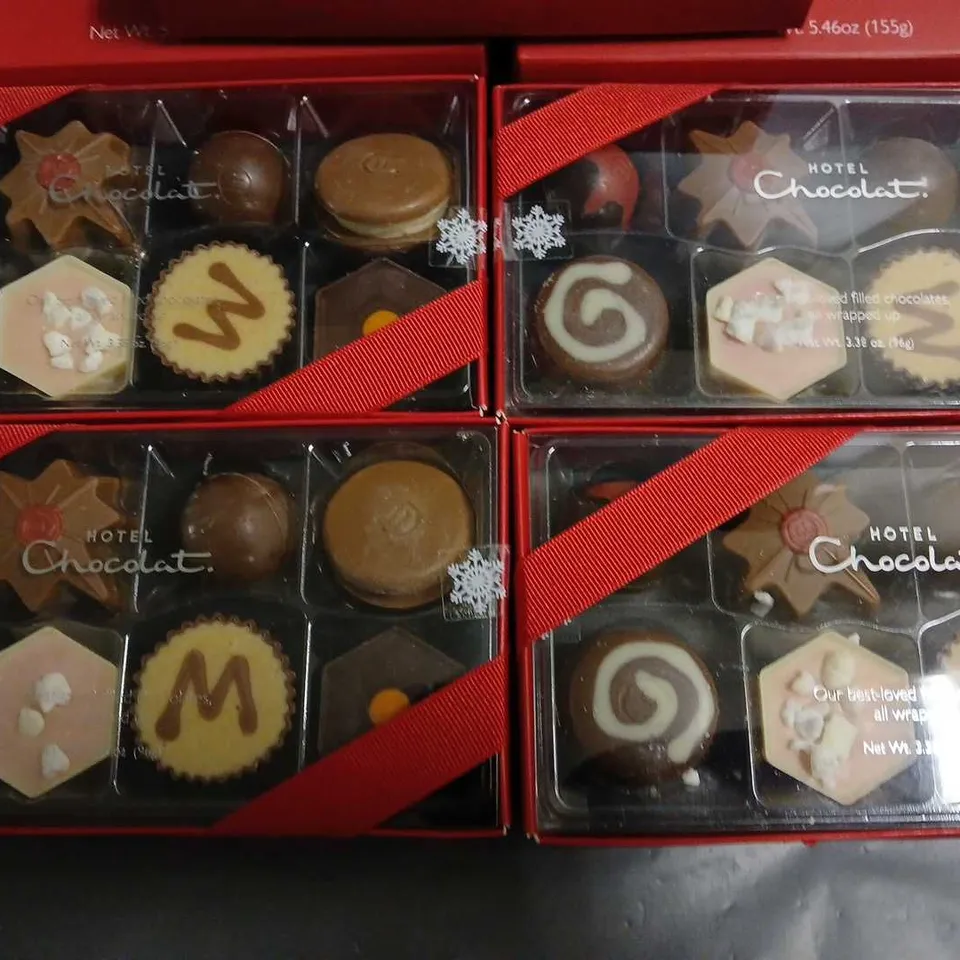 LOT OF 7 BOXES OF HOTEL CHOCOLAT CHRISTMAS CHOCOLATE