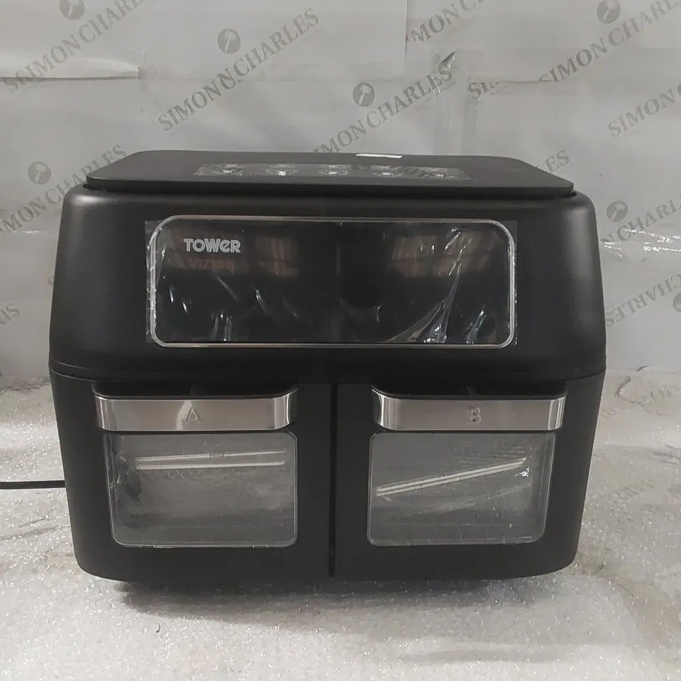 BOXED TOWER 11 LITRE DUAL COMPARTMENT AIR FRYER OVEN 
