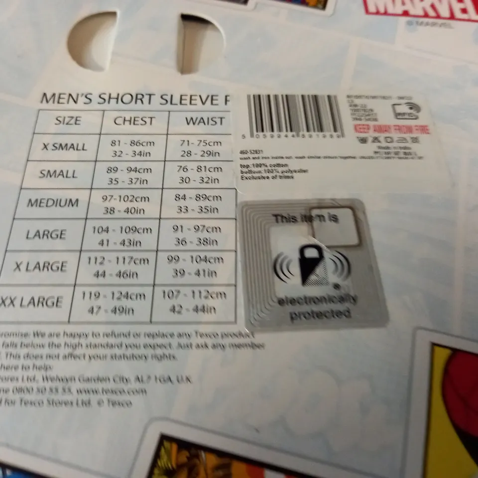 MARVEL MENS SHORT SLEEVE LONG LEG PJ SET - SIZE UNSPECIFIED
