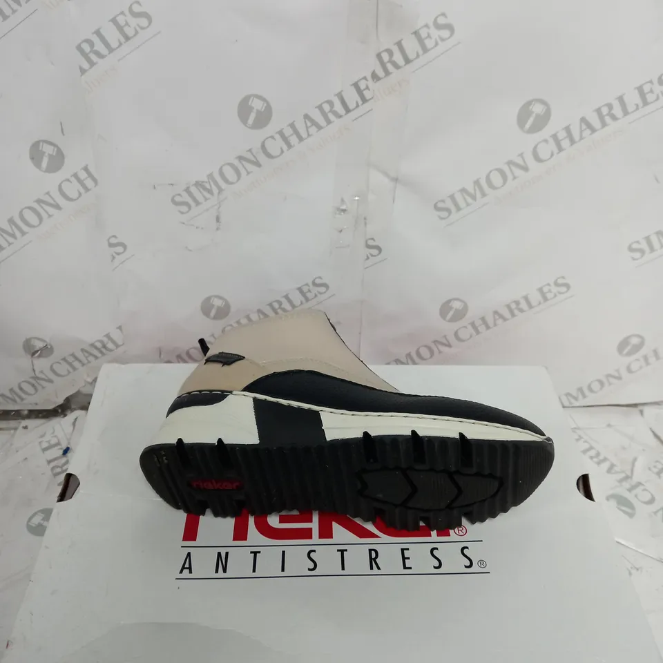 RIEKER HIGH TOP TRAINER OFF WHITE SIZE 5 - BOXED 