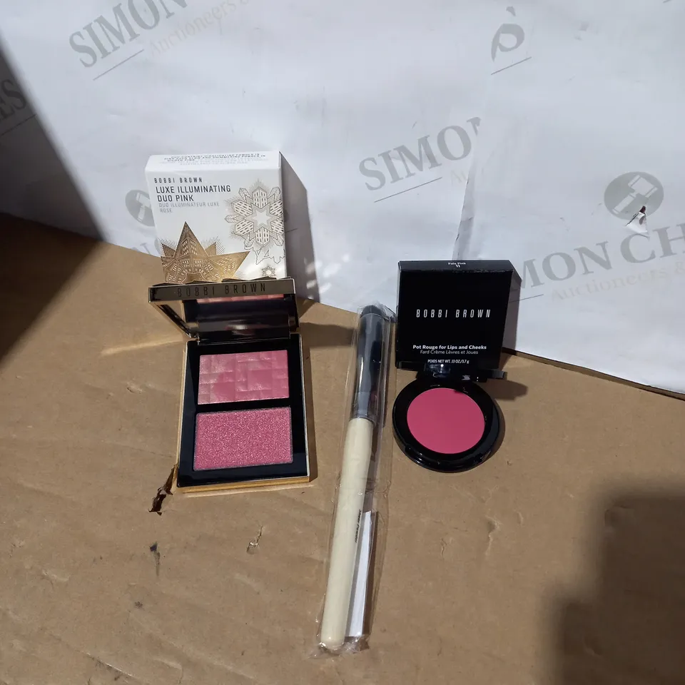 BOBBI BROWN SHEER POWDER BRUSH, POT ROUGE AND HIGHLIGHTING POWDER	