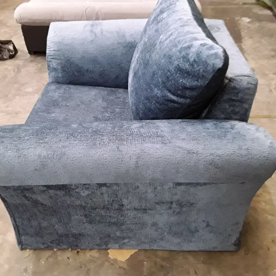 QUALITY DESIGNER ARMCHAIR - BLUE FABRIC 