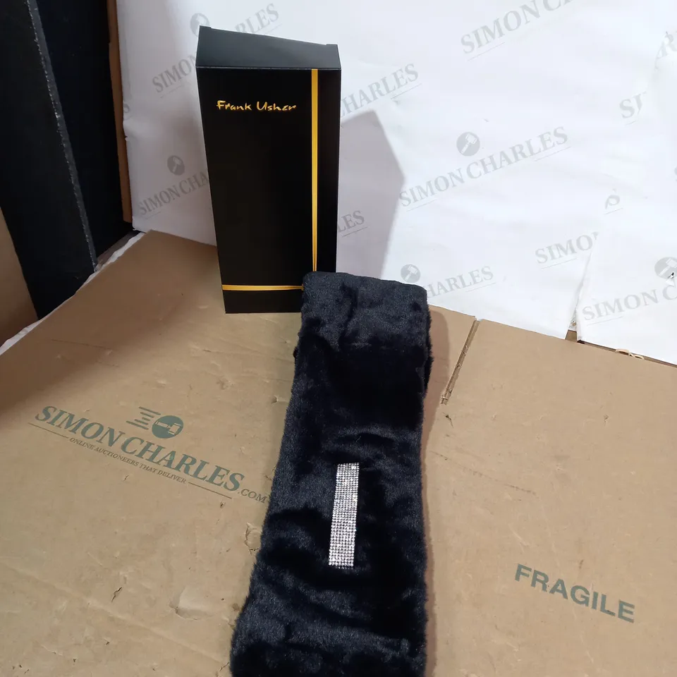 LOT OF APPROXIMATELY 22 DESIGNER FRANK USHER BLACK SCARVES	