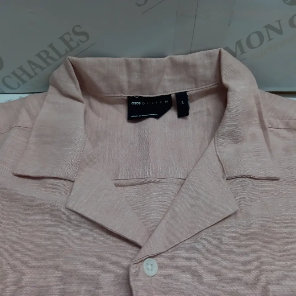 ASOS DESIGN REGULAR LINEN REVERE SHIRT - M