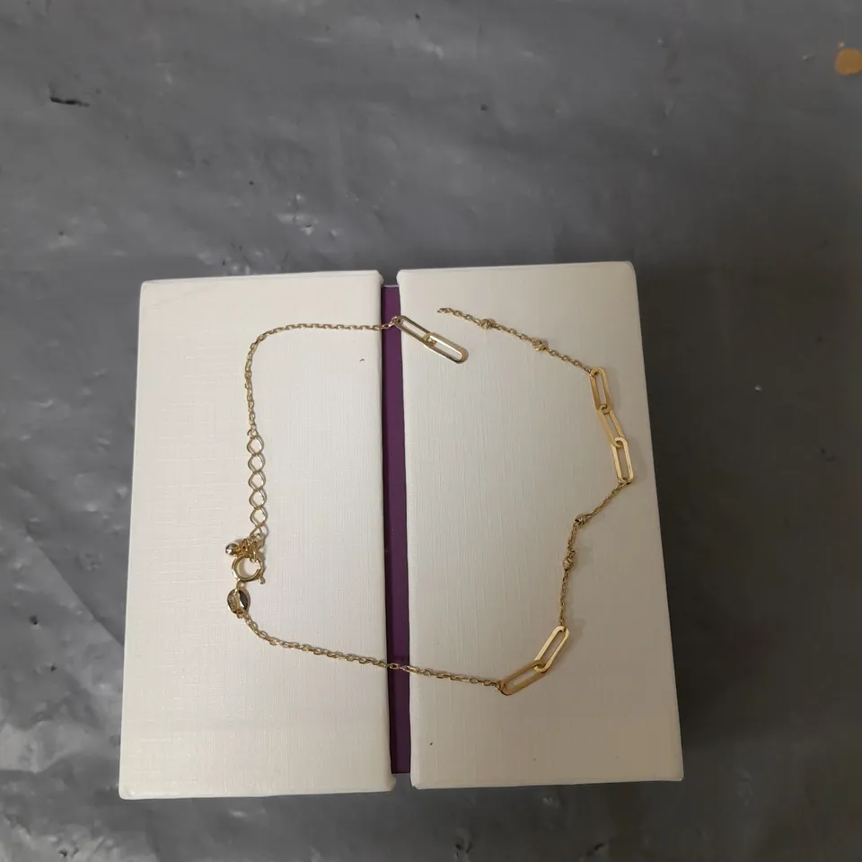 BEAVERBROOKS 9CT YELLOW GOLD LINK ANKLET