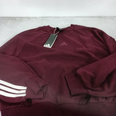 ADIDAS BURGUNDY SWEATSHIRT, UK SIZE L 