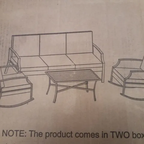 BOXED 5-SEATER GARDEN SET - BEIGE (2 BOXES)