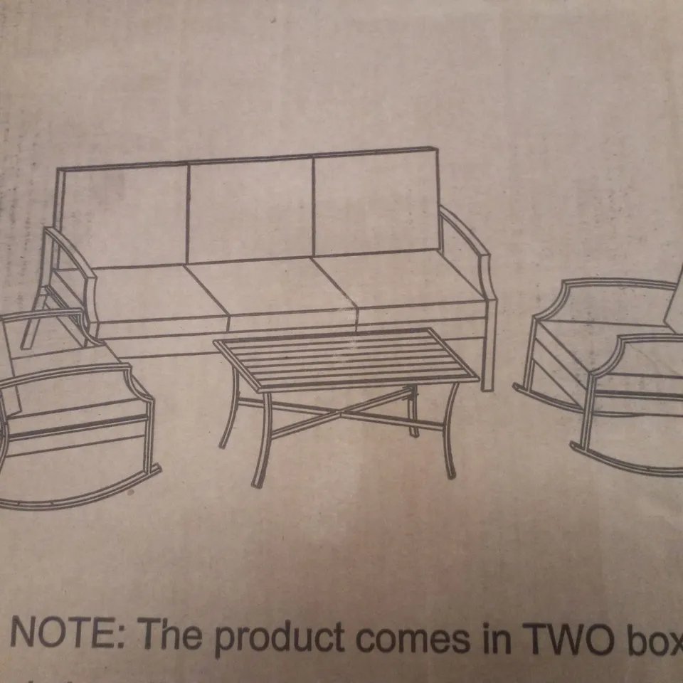 BOXED 5-SEATER GARDEN SET - BEIGE (2 BOXES)