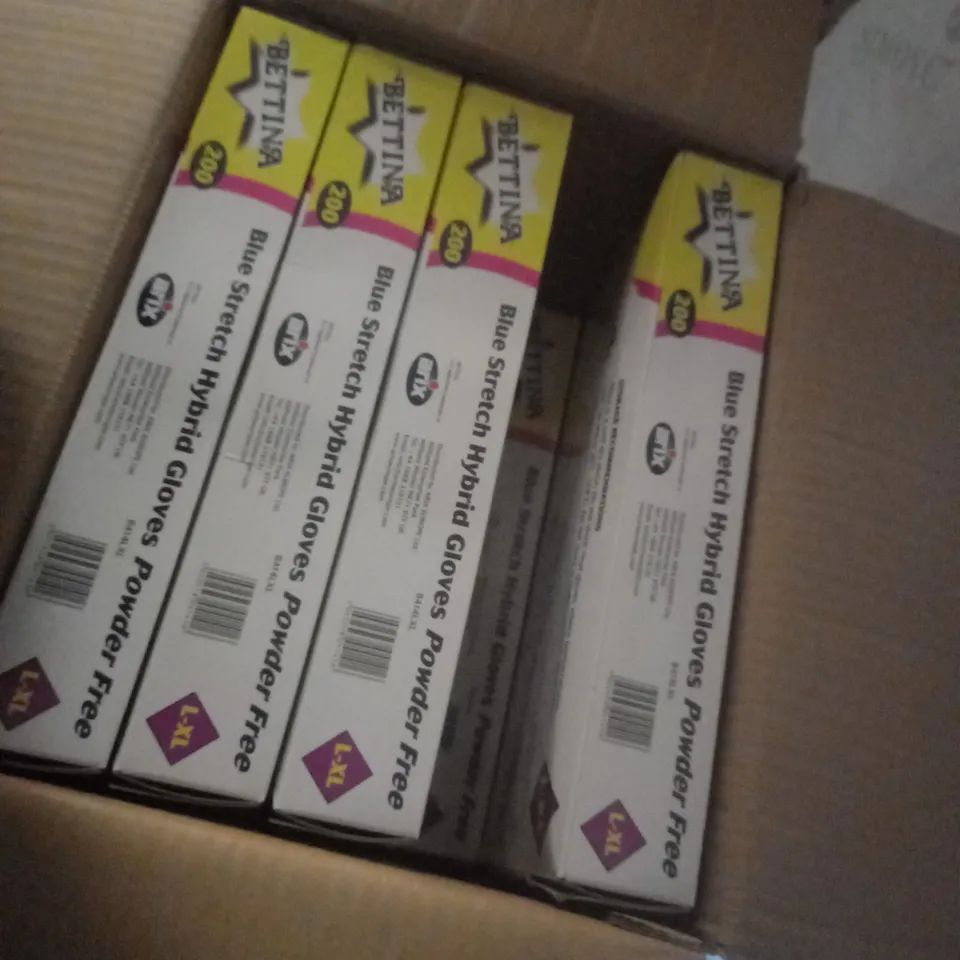 BETTINA BLUE STRETCH HYBRID GLOVES POWDER FREE