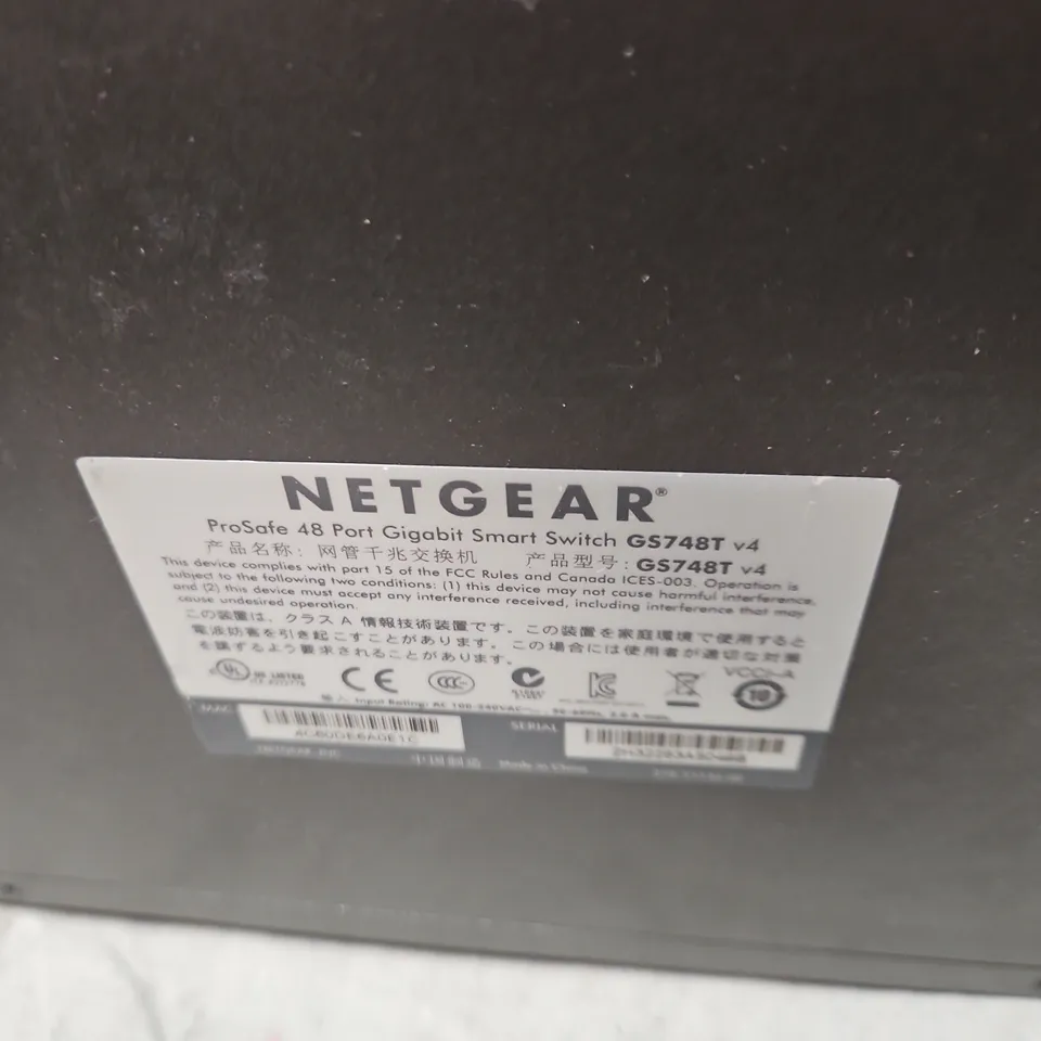 NETGEAR PROSAFE 48-PORT GIGABIT SMART SWITCH GS748T V4