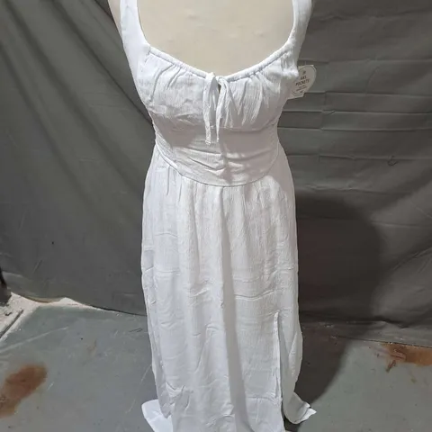 HOLLISTER CORSET STYLE MIDI DRESS IN WHITE SIZE S