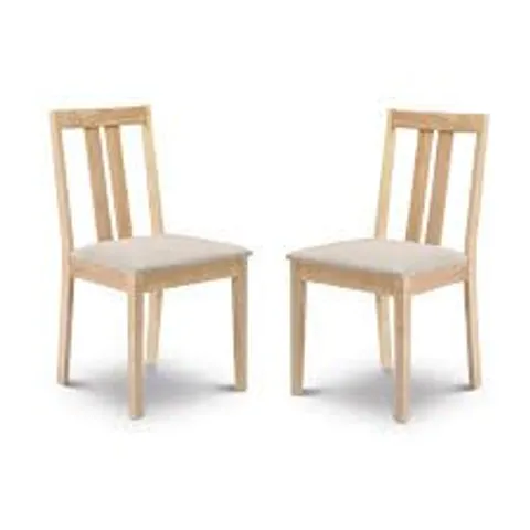 BOXED JULIAN BOWEN SET OF 2 RUFFORD DINING CHAIRS - NATURAL (1 BOX)