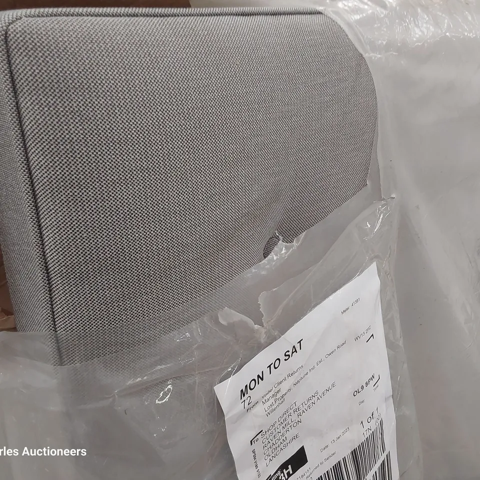 DESIGNER GREY FABRIC KINGSIZE HEADBOARD 