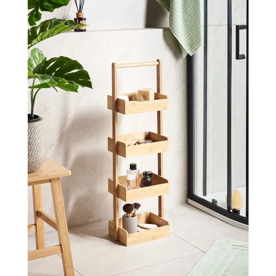 BOXED VAUPES BAMBOO FREESTANDING BATHROOM SHELVES