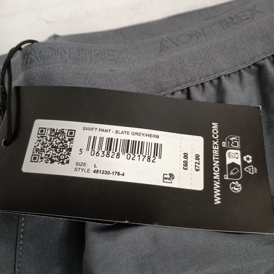 MONTIREX SWIFT PANT - SLATE GREY/HERB, UK SIZE L