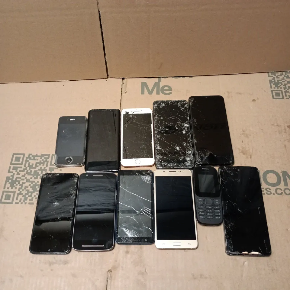 10 X ASSORTED DAMAGED/FAULTY MOBILE PHONES 