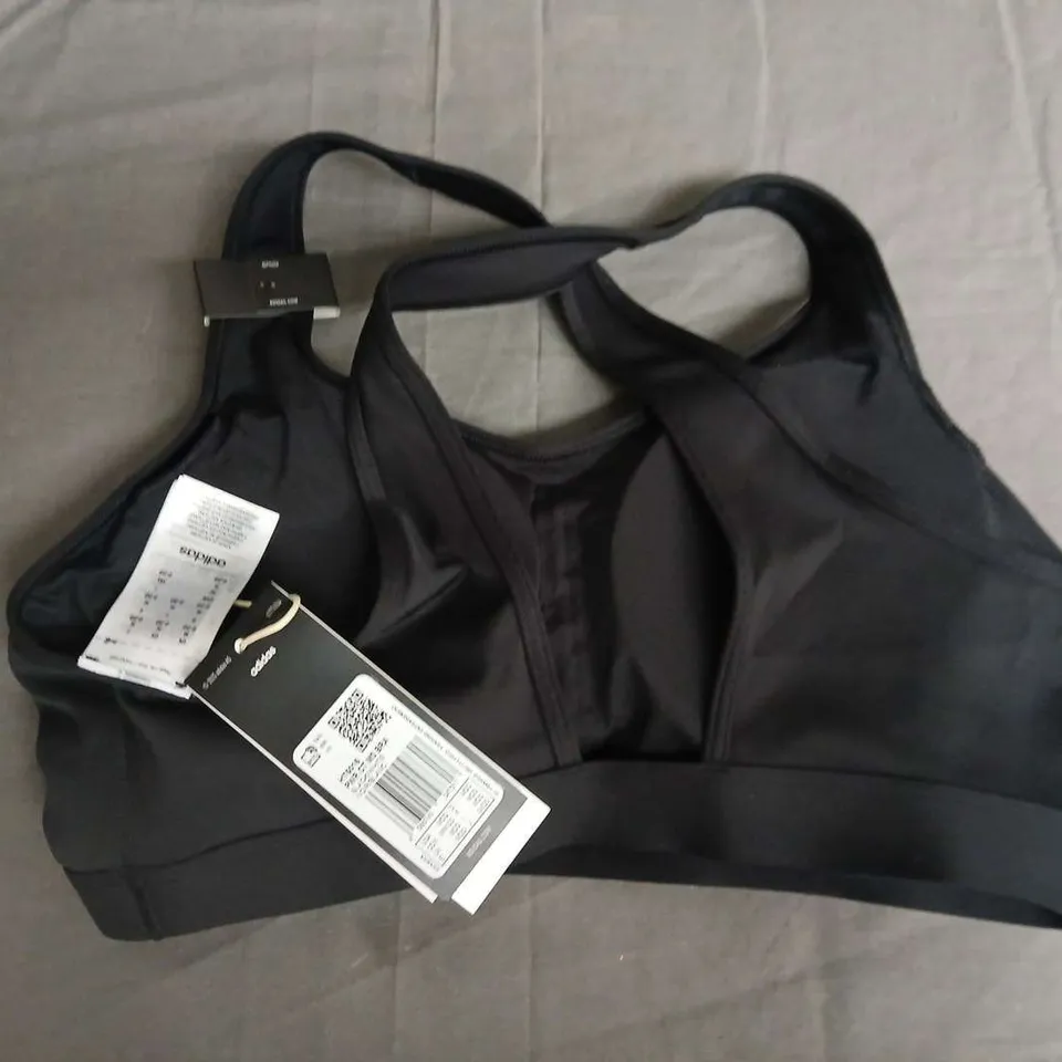 ADIDAS BLACK MEDIUM SUPPORT SPORTS BRA TOP IN BLACK