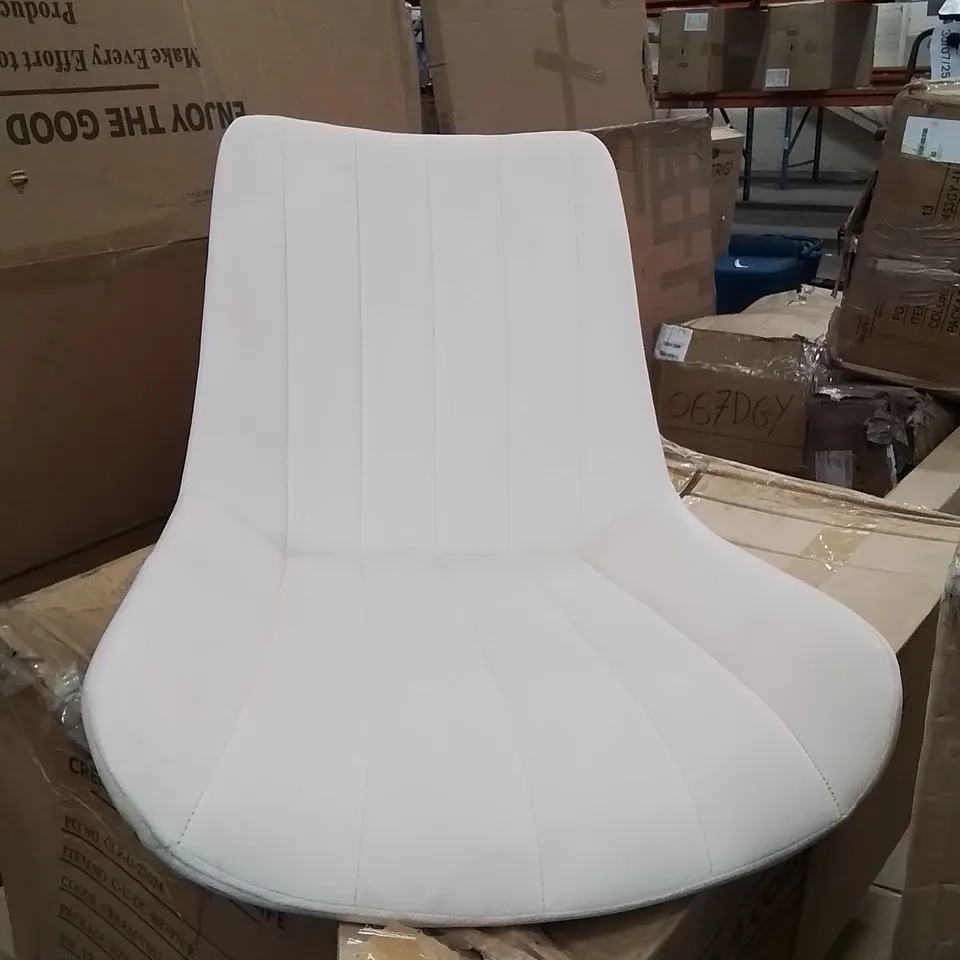 BOXED CLAIR CREAM SOFT VELVET DINING CHAIRS