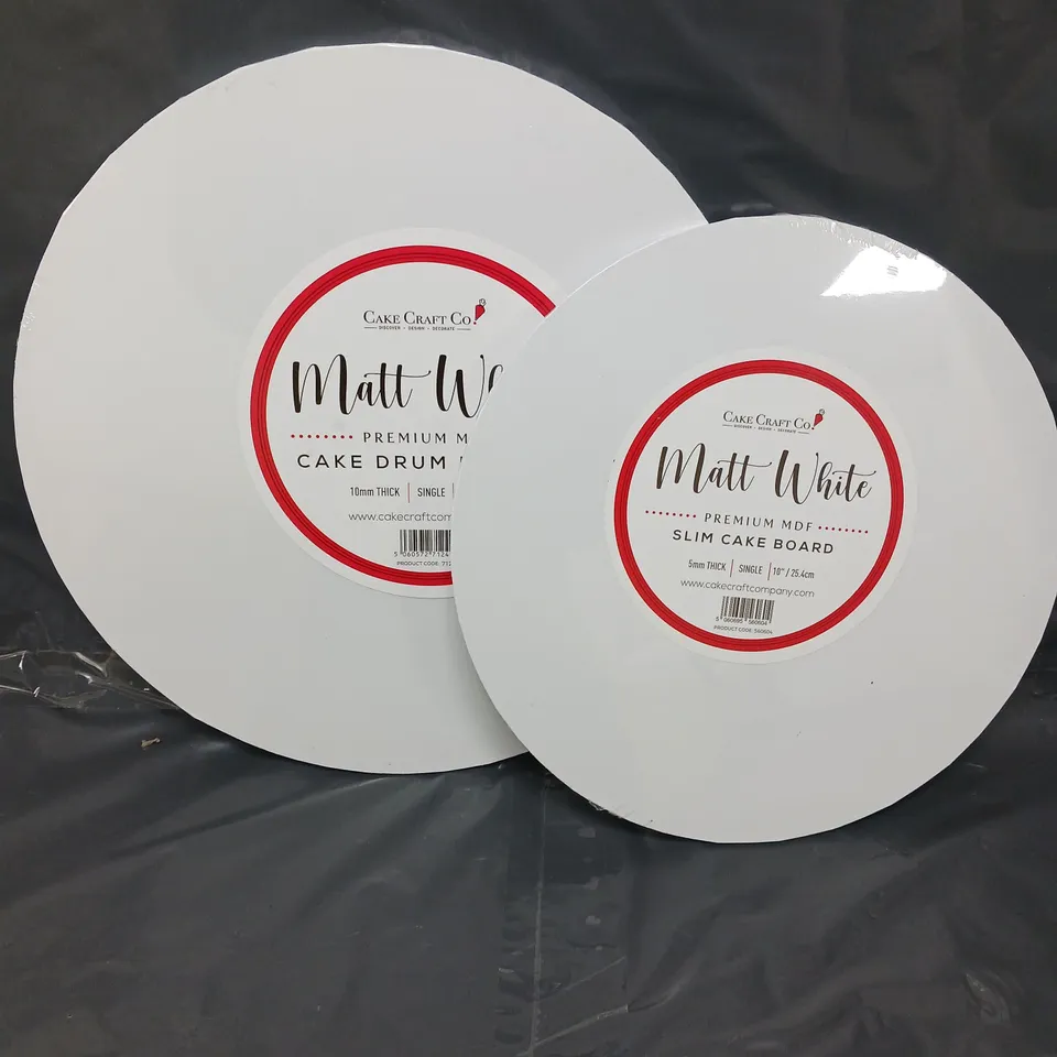 APPROXIMATELY 10 SEALED CAKE CRAFT MATT WHITE CAKE BOARDS 