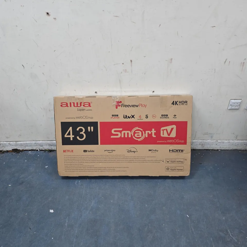 AIWA 43-INCH SMART TV IN BOX – 4K HDR, WEBOS HUB - DAMAGED SCREEN 