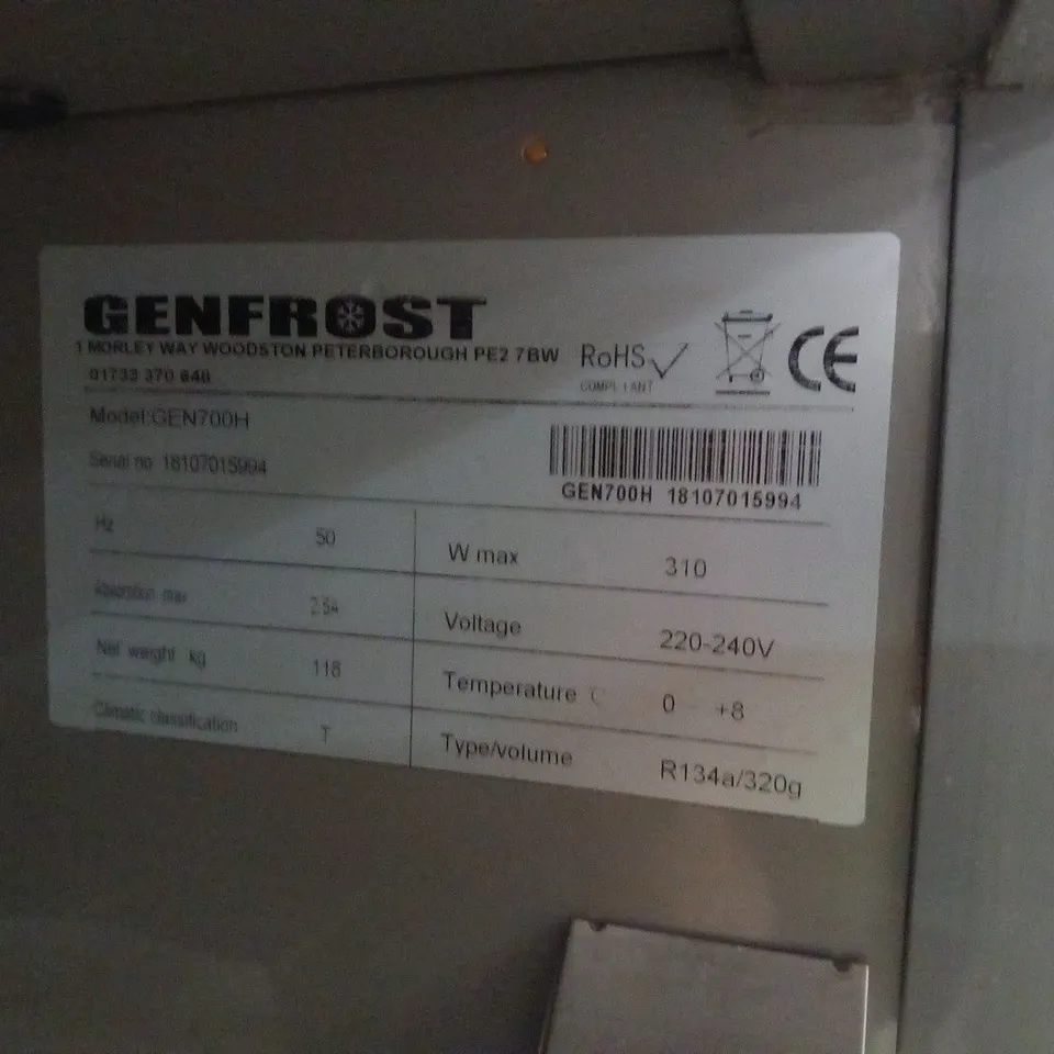 GENFROST GEN700H 650 LITRE UPRIGHT STORAGE FRIDGE