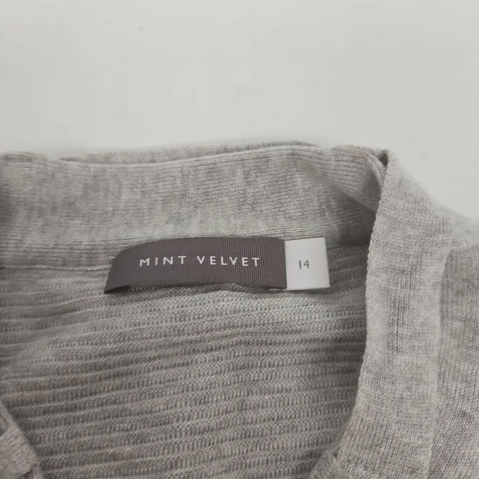 UK 14 MINT VELVET WOMEN'S KNIT CARDIGAN – GREY STRIPED