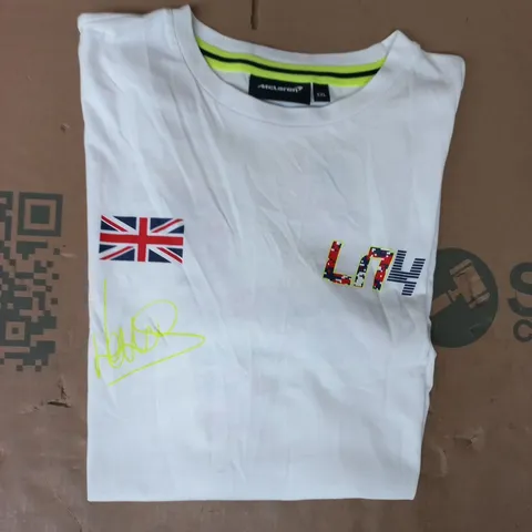 MCLAREN LANDO NORRIS 4 SIGNED SHORT SLEEVE T-SHIRT IN WHITE SIZE 2XL