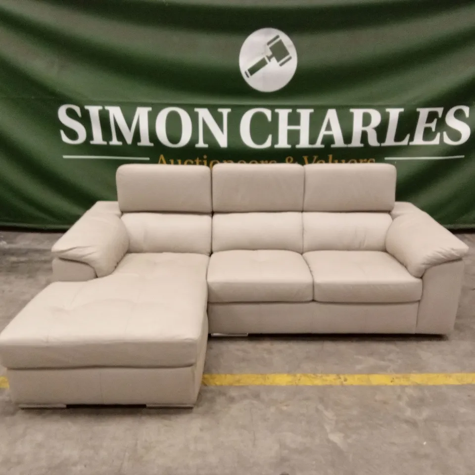 BRADY 100% PREMIUM LEATHER 3 SEATER LEFT-HAND CHAISE SOFA RRP £1399