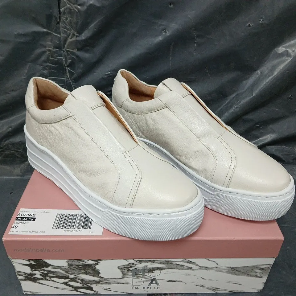 BOXED PAIR OF MODA IN PELLE SLIP ON CHUNKY TRAINERS - SIZE 40