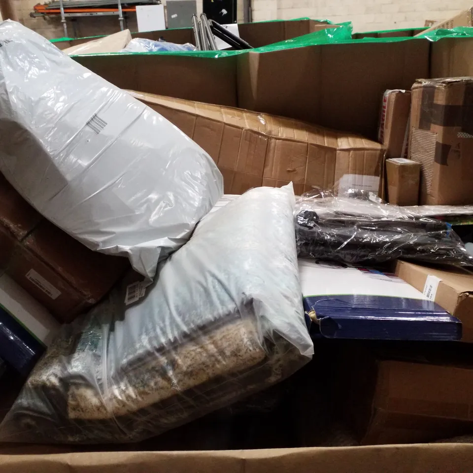 PALLET CONTAINING ASSORTED PRODUCTS INCLUDING AIR PURIFIER, RETRACTABLE GATE, GARDEN SPRINKLER, SHOPPING CART, BACKPACK