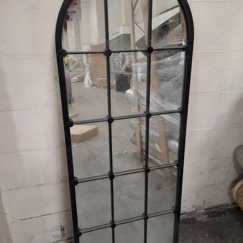 BLACK METAL FRAME WINDOW MIRROR 60×152×3CM