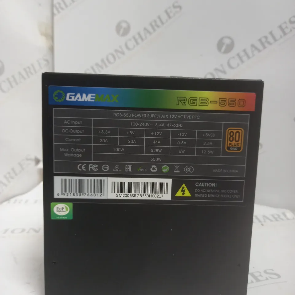 UNBOXED GAME MAX RGB POWER SUPPLY 550W 